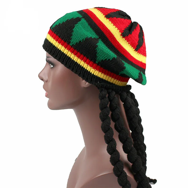 Модная женская вязаная шапка Rasta парик шляпа Jamaican Bob Marley модная шерстяная