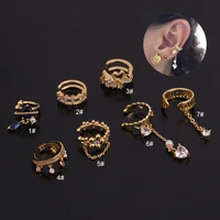 1pc 8mm u shaped fake piercing jewelry adjustable helix cartilage conch cz ear cuff no piercing conch cuff earring