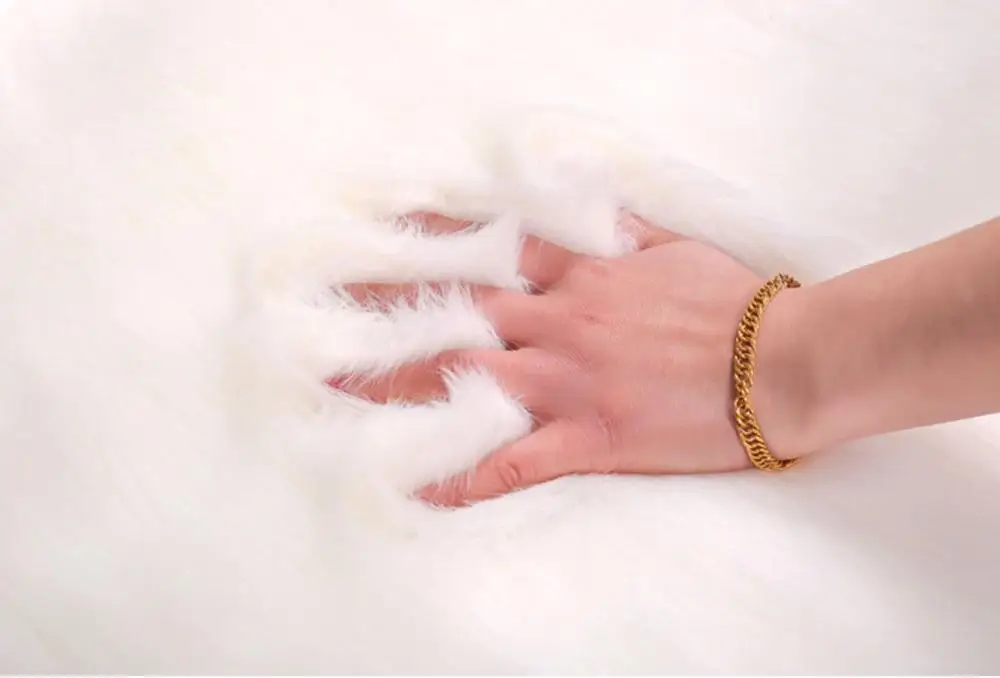 Коврик OIMG из искусственного меха Пушистый Ковер круглой формы 6 см ворс пушистый