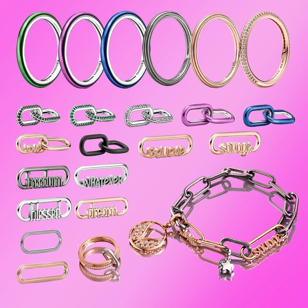 

2021 New Christmas Sterling Silver ME Series Original Applicable Pandora Charm DIY Bracelet Pendant Beaded Luxury Necklace Gift