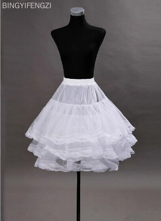 

Crinoline Petticoat 3 Layer Underskirt Fast Shipping 2016 Tulle in Stock White Black Ivory Red Short Knee Length 45cm Item Type