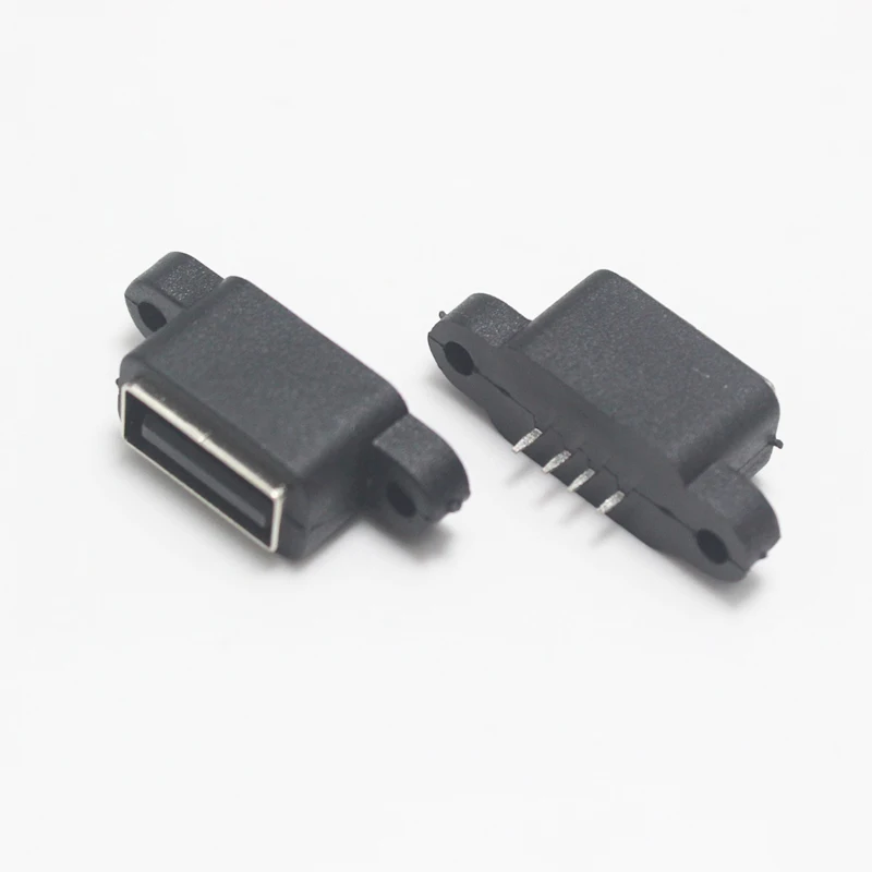 Водонепроницаемый USB a мама/4P 180 градусов короткий корпус с ушками 10 0 мм