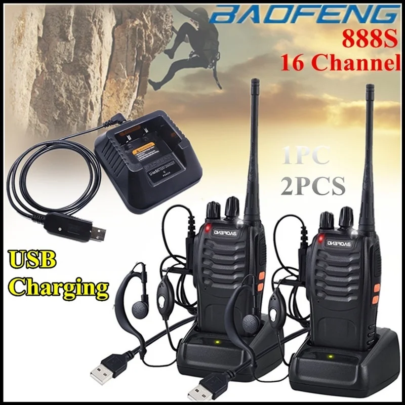 BAOFENG 888S рации длинный диапазон 16 каналов 2 способ радио UHF 400 470 МГц Walky Talky