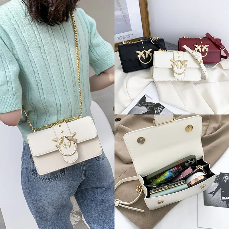 

2021 New Fashion All-match Small Square Bag Ladies Casual Simple One-shoulder Messenger Chain Bag Purses and Handbags Sac A Main