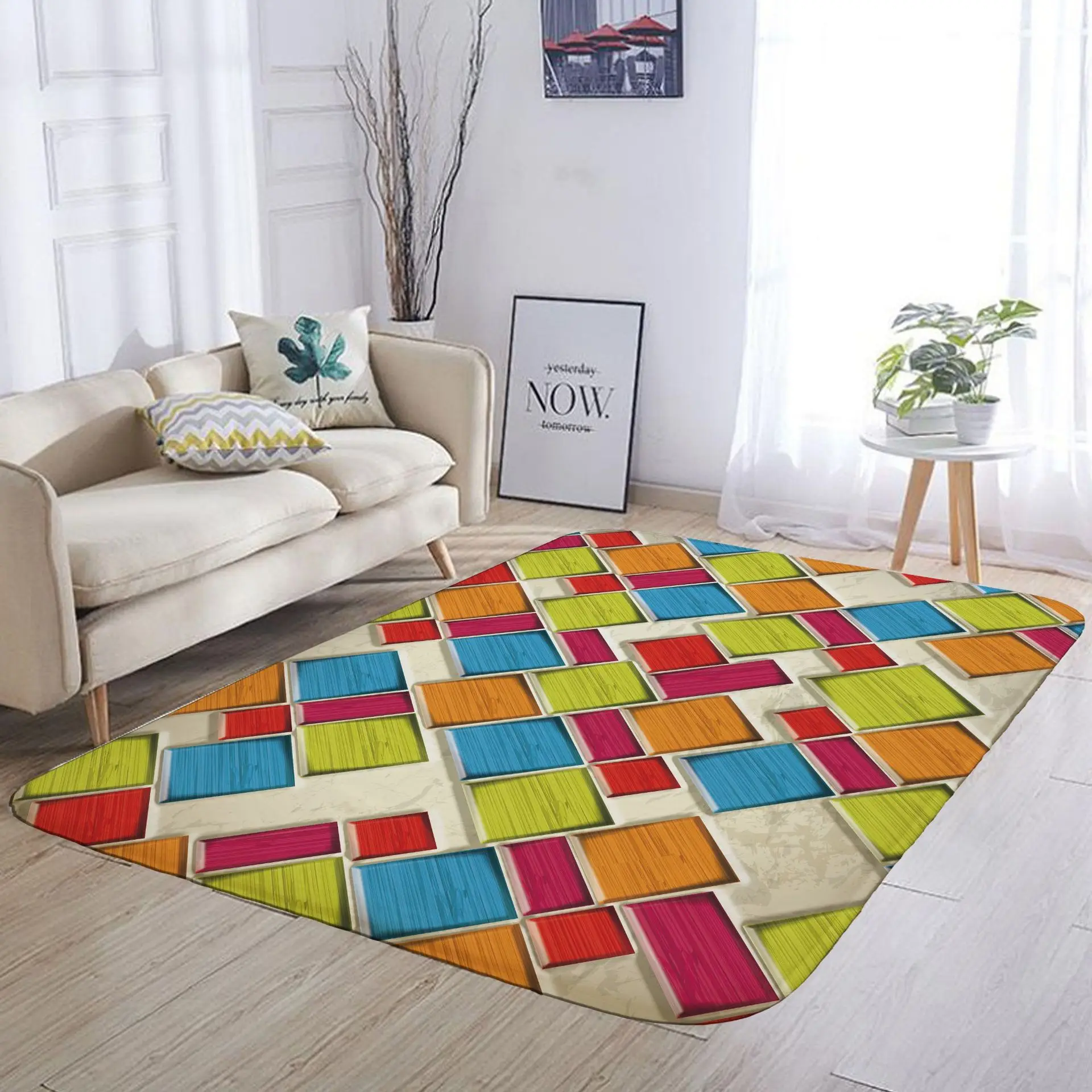 

Nordic Rugs Family Carpets for Home Living Room Tea Table Mat Blanket Modern Simple Geometric Bedside Mat