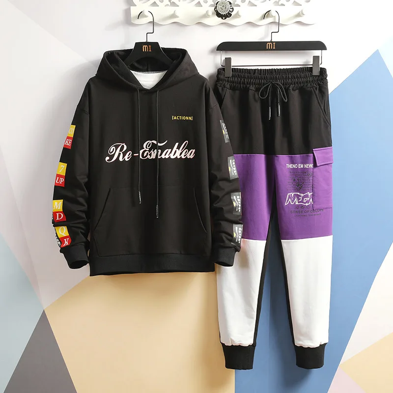 Мужской осенний комплект из 2 предметов: толстовка и штаны высококачественный