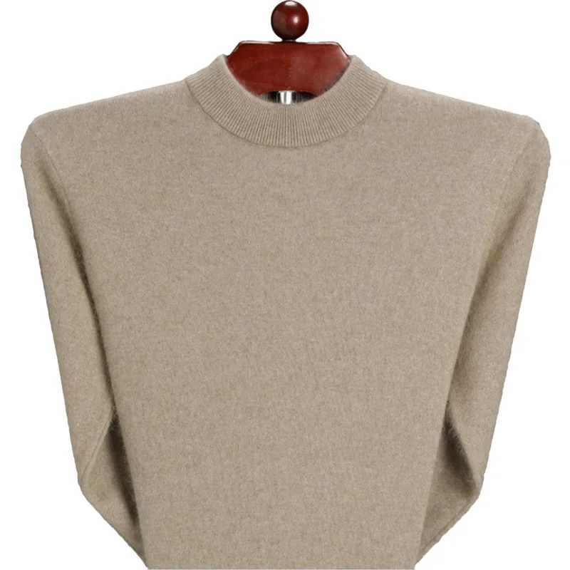 

Winter Men Knitted Sweaters 95% Cashmere Male Warm & Thermal Wool Sweater Basic Solid Color Pullover Jumpers