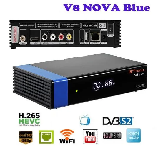 5 шт. GTMEDIA V8 NOVA/синий спутниковйы ТВ приемник Поддержка встроенный WI FI модуль