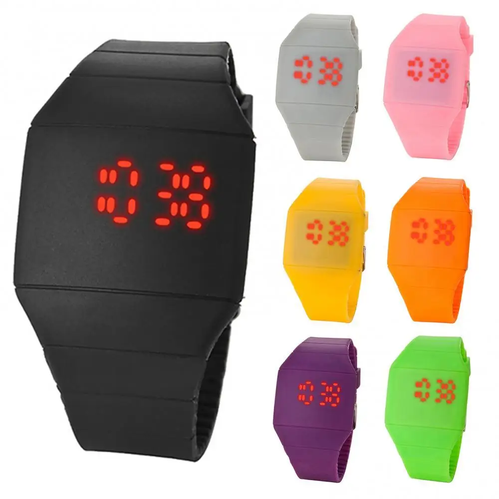 

Модные мужские женские сенсорные цифровые светодиодные силиконовые спортивные наручные часы ультратонкие часы мужские часы подарок для д...