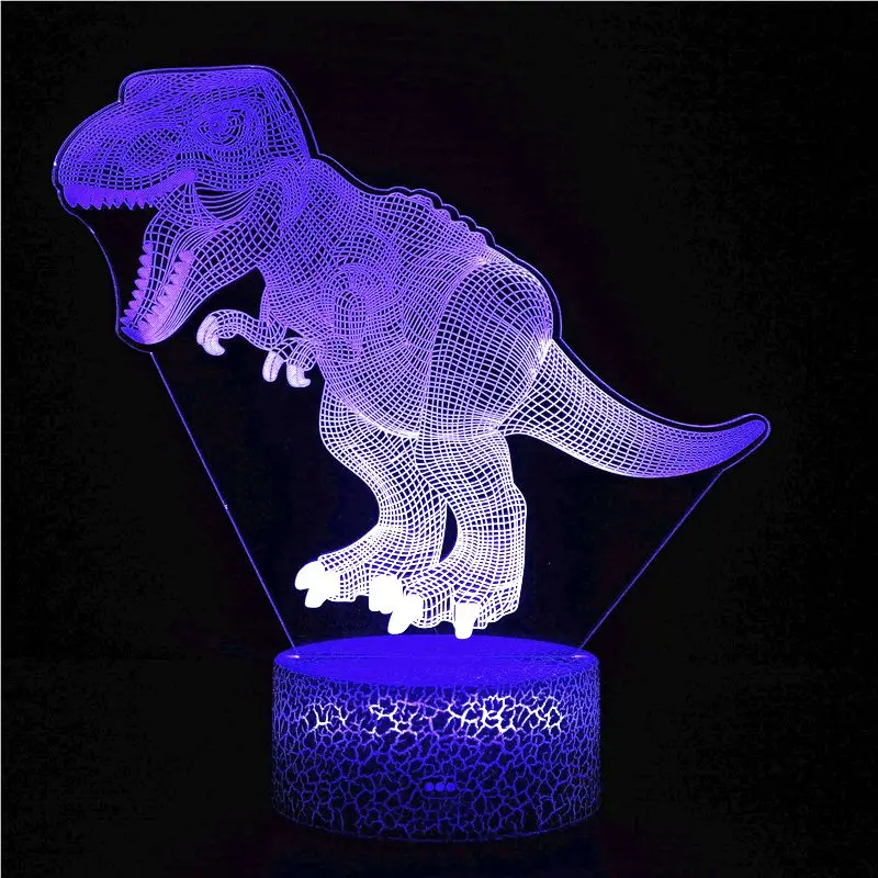 

Acrylic Table Lamp 3D Dinosaur Figure USB LED Lights for Home Room Decoration Night Lights Touch/Remote Switch 7/16 Color