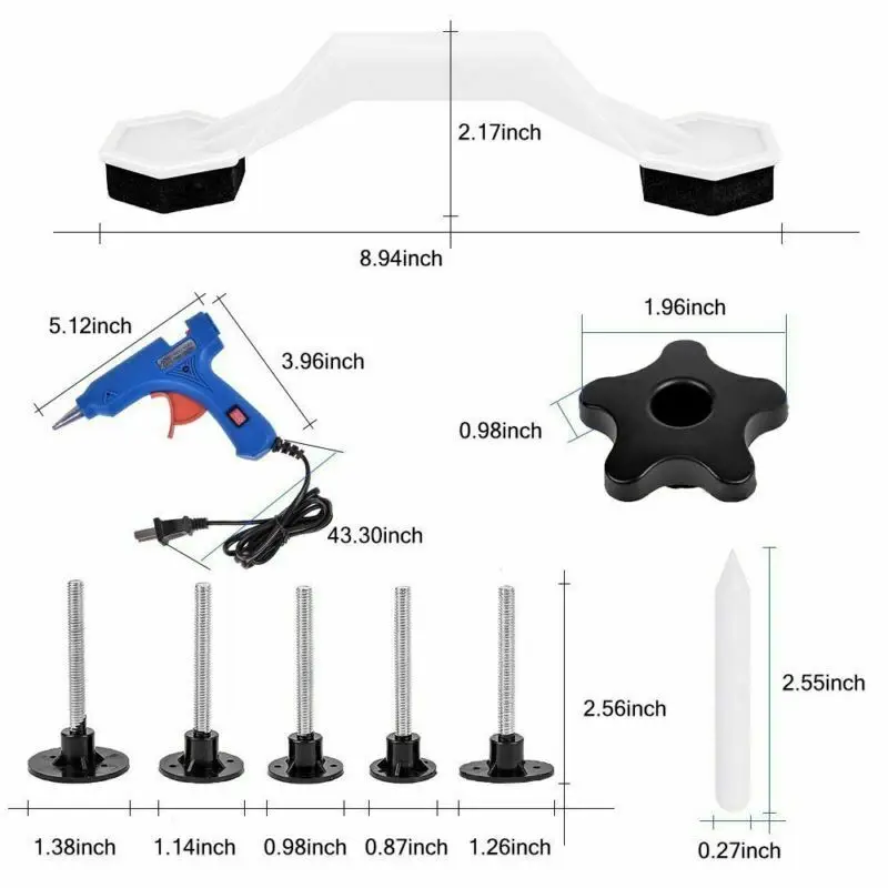 barato Kit De Ferramentas Para Carro Paintless Dent Repair Tool Kit Remoção De Granizo Dent Automático Extratores Ventosa Dent Puxando Ponte Reparação Do Carro