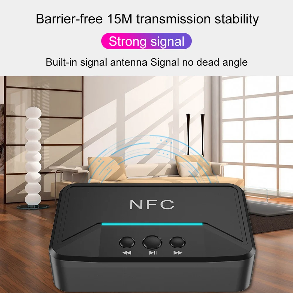 Bluetooth-ресивер kebidu V5.0 беспроводной аудиоадаптер с поддержкой NFC для музыки
