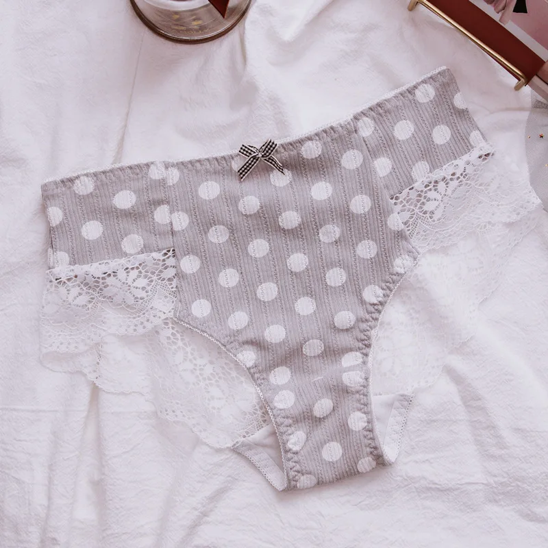 Женские трусики в горошек SP &amp CITY бесшовные хлопковые стиле ретро с милым бантом