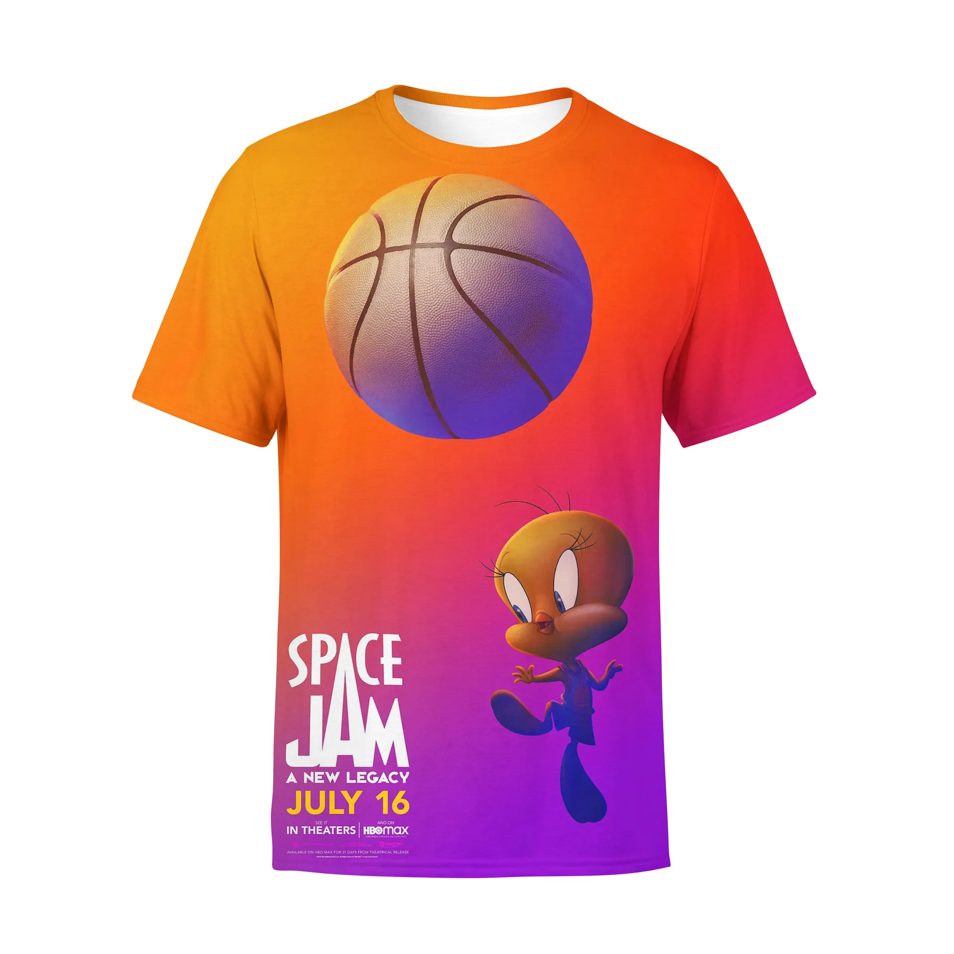 

Футболка для баскетбола We Win Space Jam A New Legacy, летняя повседневная футболка, топы для детей и взрослых