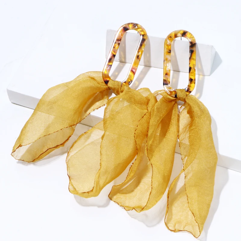 KOMi 5Colors Acetate Ribbon Bow Tassel Earrings Dangle Pendientes Girl Wedding Party Gift Dating Jewelry H0536 | Украшения и