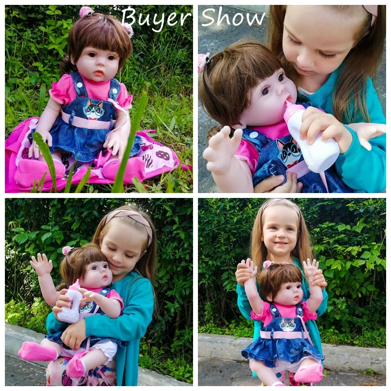 Полностью силиконовая виниловая кукла для мочи и питьевой воды 45 см|Куклы| |