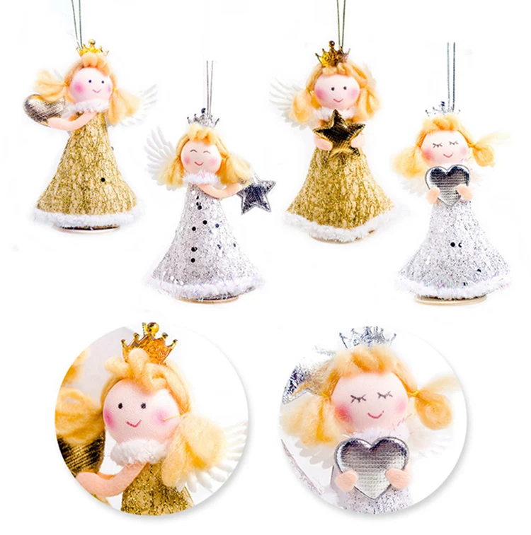 QIFU Christmas Angel Pendant Christmas Decor for Home Christmas Tree Ornaments Xmas Doll Gifts Cristmas Elf New Year