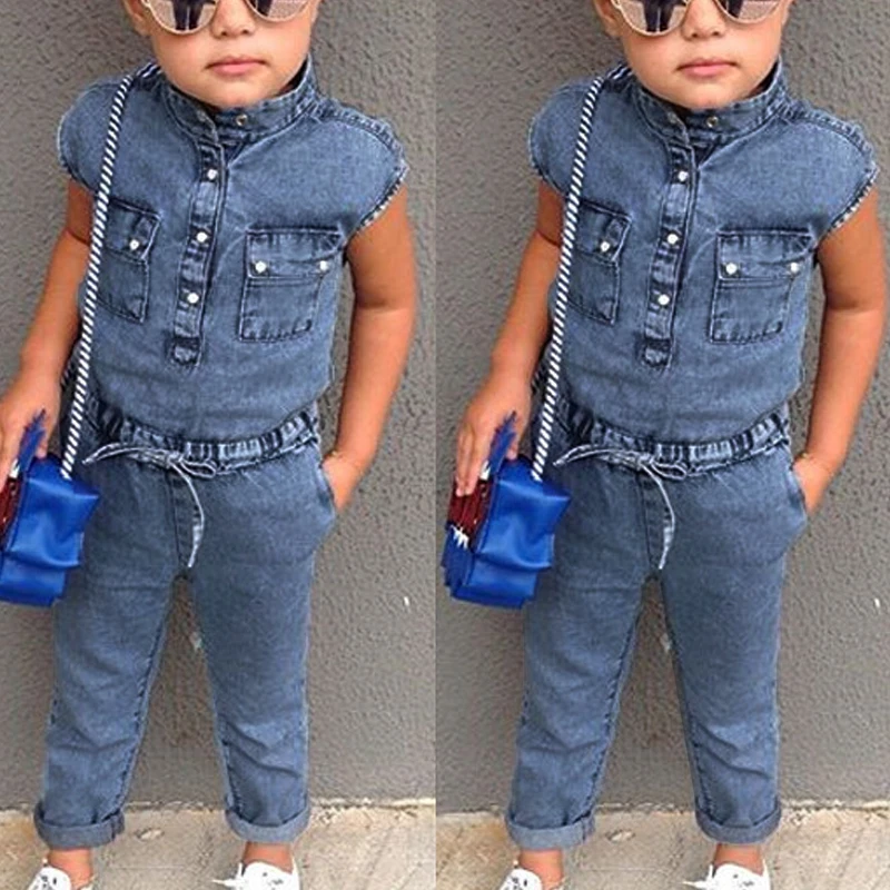 

Baby Girl Clothes 2021 Summer Short Sleeve Cowboy Toddler Girls Clothes Fashion Children Clothing Girl Rompers 2 3 4 5 6 Years