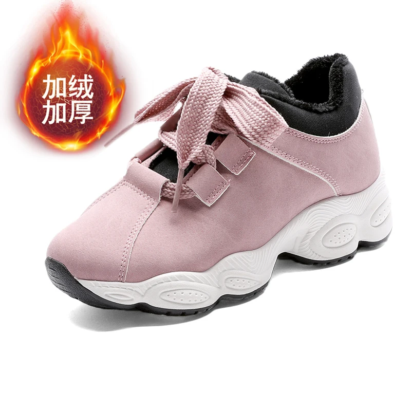 pink2 Женские ботинки; удобные теплые кроссовки; Сезон Зима; высококачественные спортивные трендовые кроссовки; обувь для бега на открытом воздухе; Zapatillas Muier - Цвет: pink2