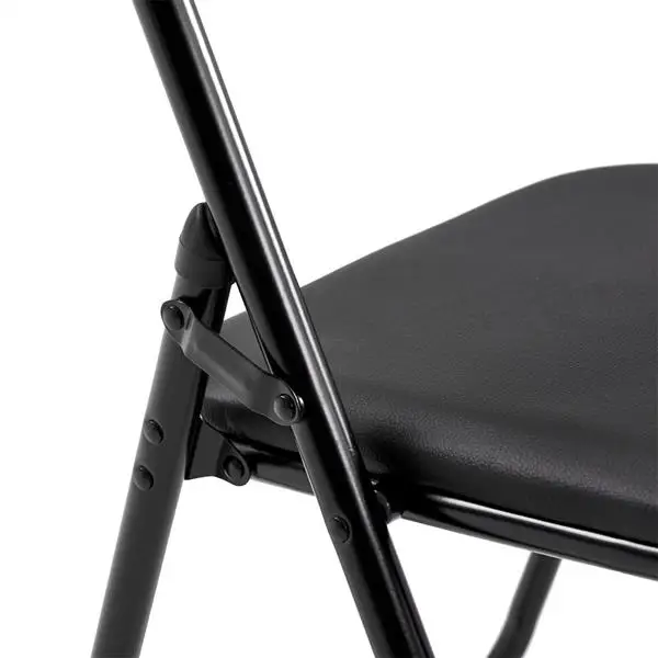 [US-W]3023 4pcs/6pcs Office Conference Chair Foldable Leather Square Back Camel Chair Black Structure is Strong and Durable