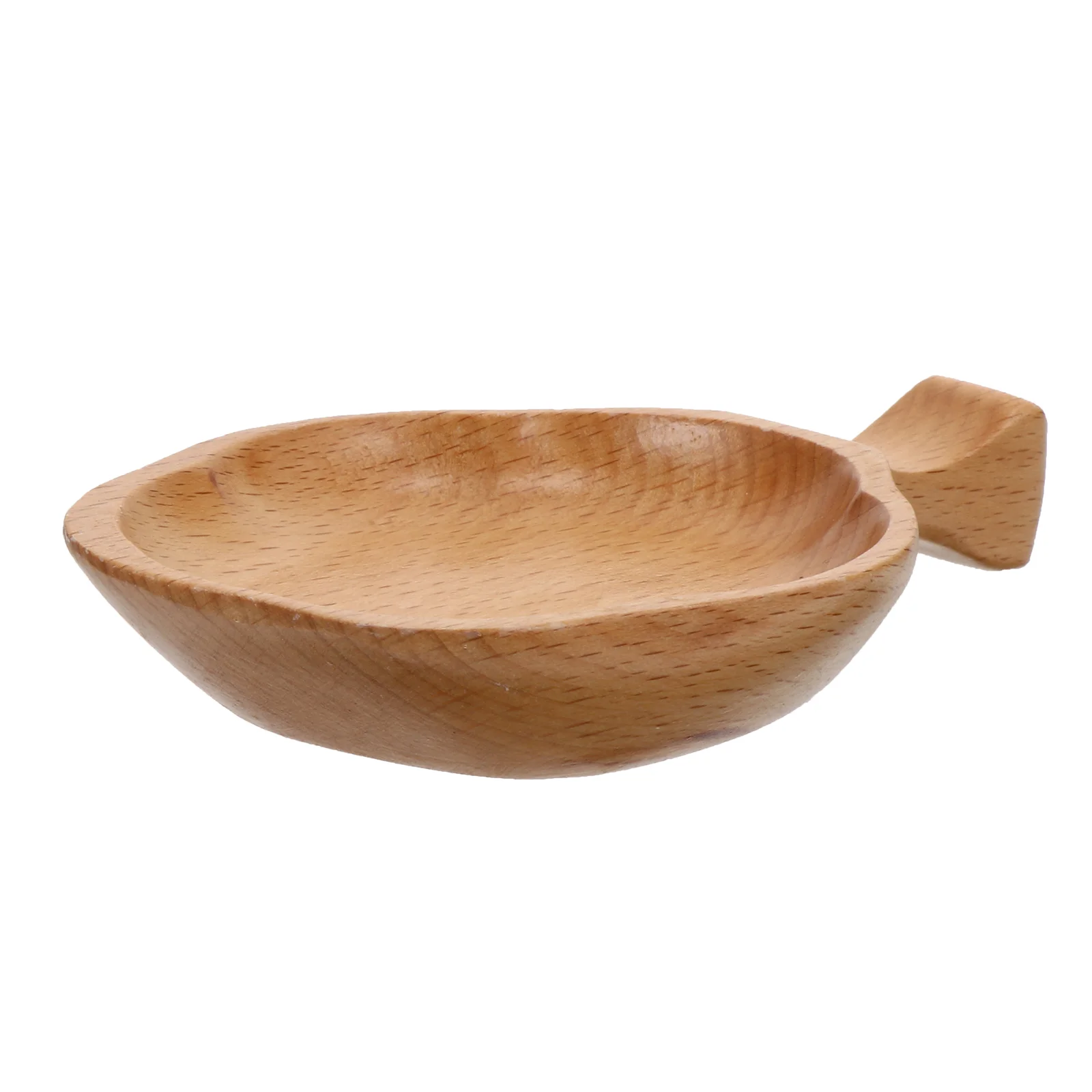 

1Pc Wooden Sauce Plate Snack Plate Creative Dessert Tray Wood Tableware (Brown)