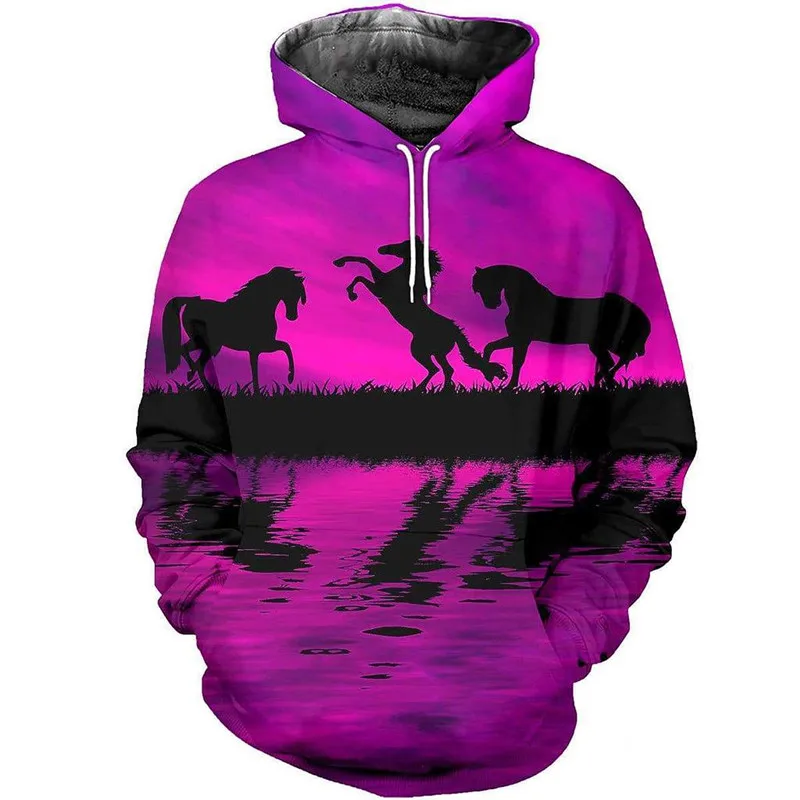 

New product stylish hoodie men 3D printing Featured Mustang sweatshirt Harajuku casual long-sleeved men's/women's zipper hoodie