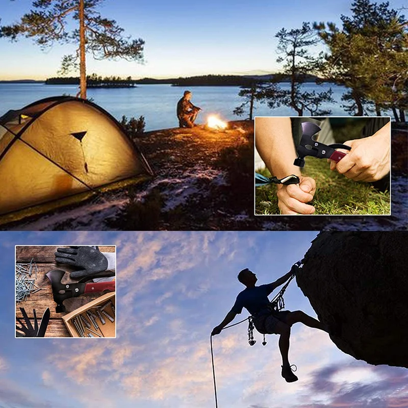 

ELOS-Multi Function Camping Equipment, 18 in 1 Multi-Function Tools for Emergency Escape, Camping