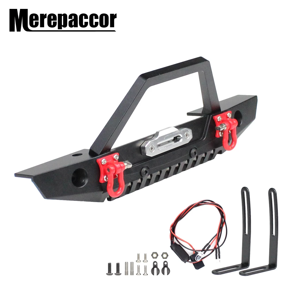 Металлический передний бампер MEREPACCOR светильник для 1/10 Rc гусеничный автомобиль