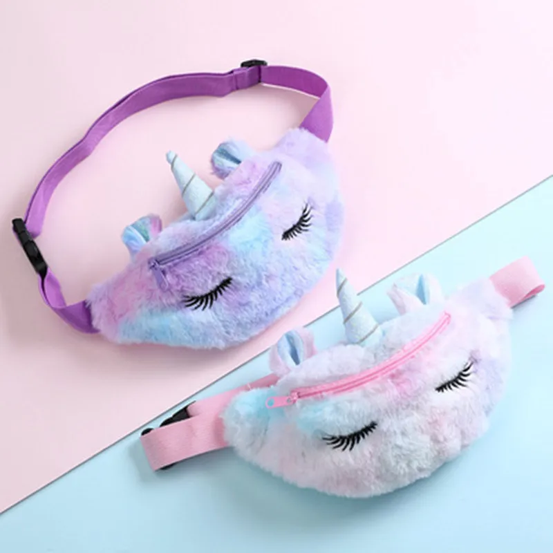 Детская забавная сумка с милым единорогом поясная для девочек плюшевые игрушки