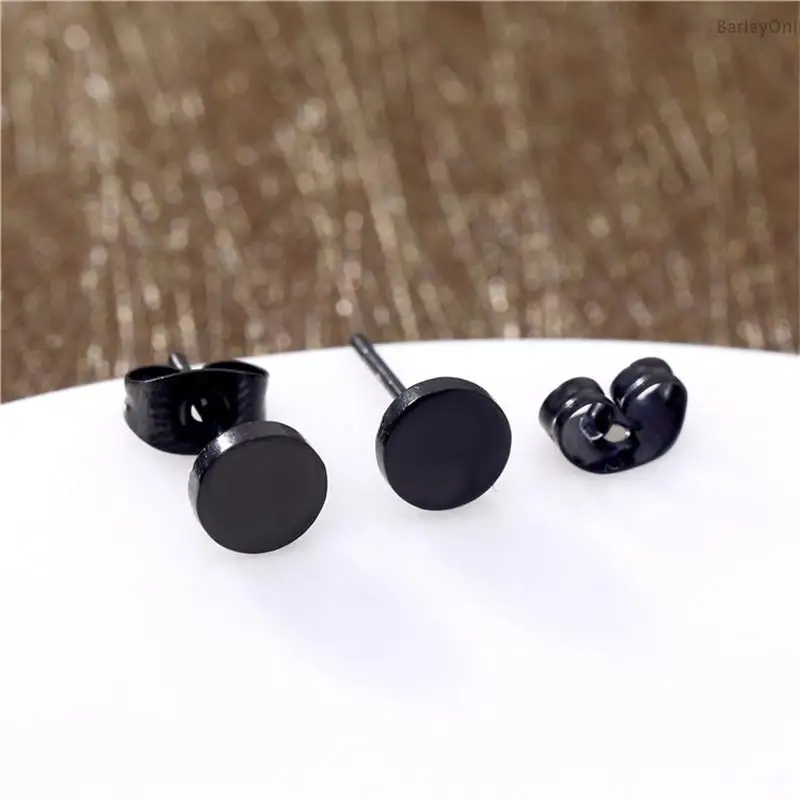 Hypoallergenic Earrings Gothic Unisex Stud earring Korean Fashion Black ear For Women Men Punk Simple Wholesale | Украшения и