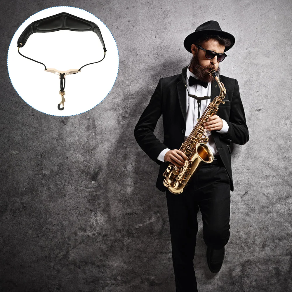 

1 Pc Comfortable Saxophones Belt Durable Saxophone Strap Leather Saxophones Belt