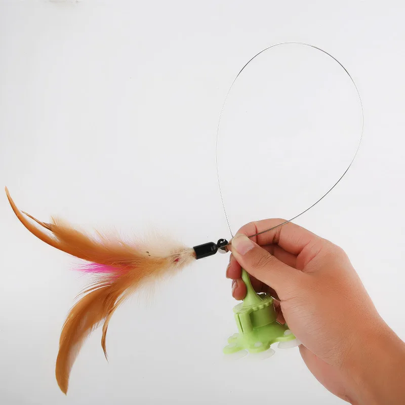 Zihai перо забавная палочка для кошек товары домашних животных игрушки стальная