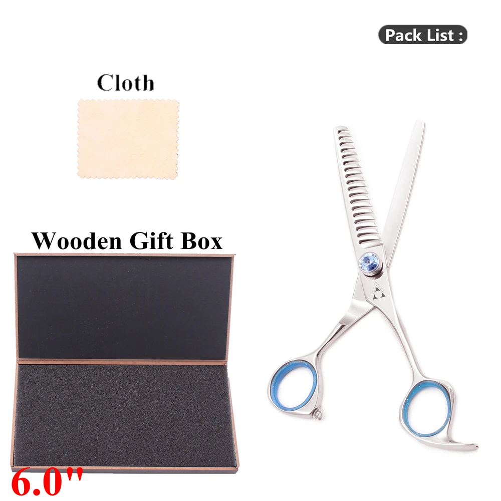 6.0 Hair Scissors Professional High Quality Barber Scissor 440C Japanese Steel Hairdressing Thinning 18 &quotW&quot Teeth 2009# | Красота и