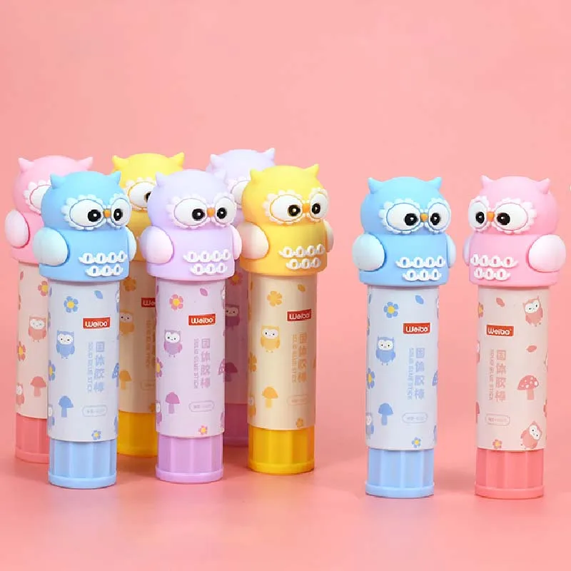 

1 шт. кавайная Сова сплошной клей-карандаш Сильный Клей милые канцелярские принадлежности для школы и офиса ученические канцелярские товар...