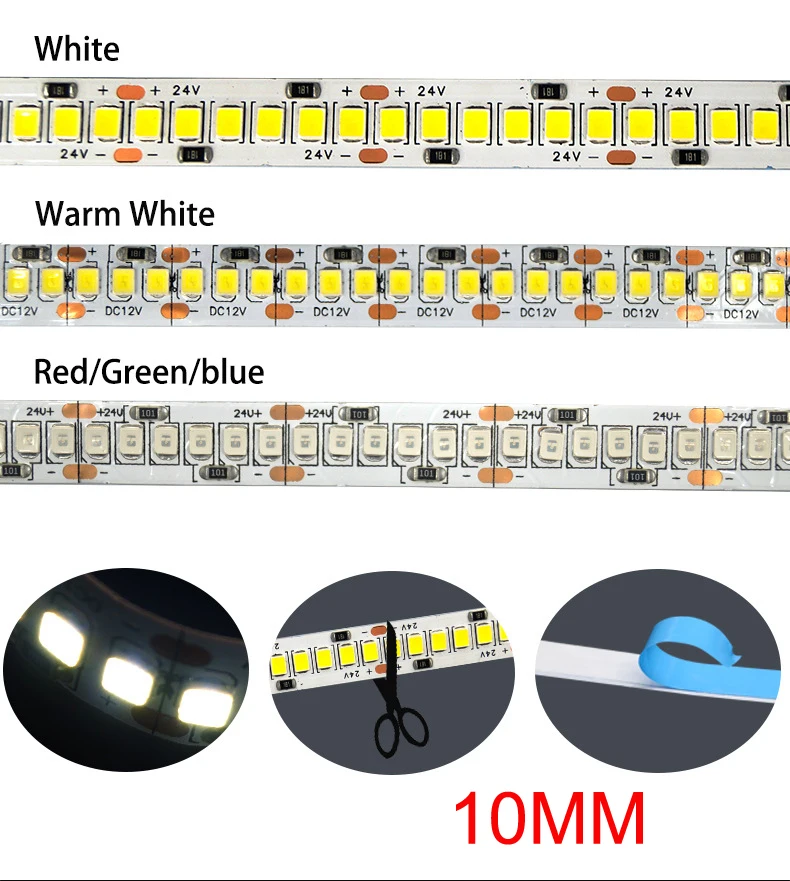 Светодиодные ленты светильник 12V 24V SMD2835 гибкие светодиодные светодиодный s не