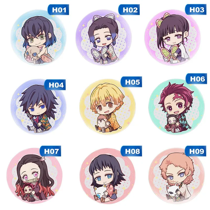 

Anime Badges Demon Slayer: Kimetsu No Yaiba Cosplay Brooch Pins Schoolbag 5.8CM