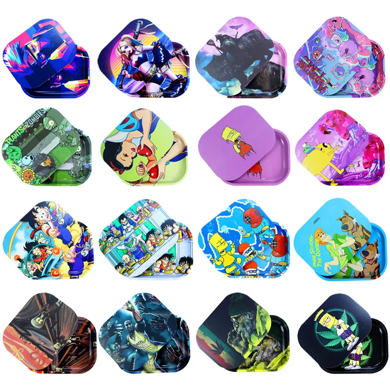 Табачные аксессуары 18*14 см поднос для сигарет с крышкой жесть табака