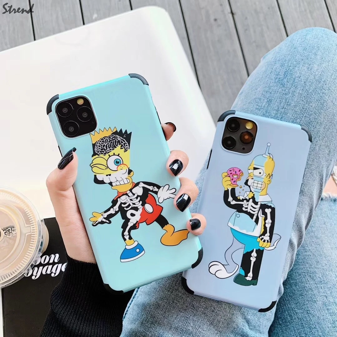 Для iPhone 11 11pro 11promax X XS Max XR 7 8 6 S Plus Забавный с героями мультфильма Симпсоны