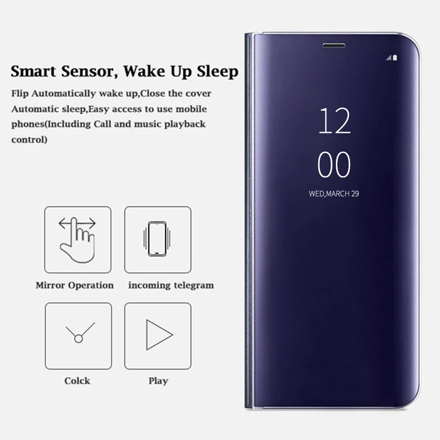 Smart Mirror Flip Case For Samsung Galaxy S10 S10E S8 S9 Plus S7 edge Note 8 9 10 J3 J5 J7 J6 J8 2017 A3 A5 A6 A7 A8 2018 Cover |