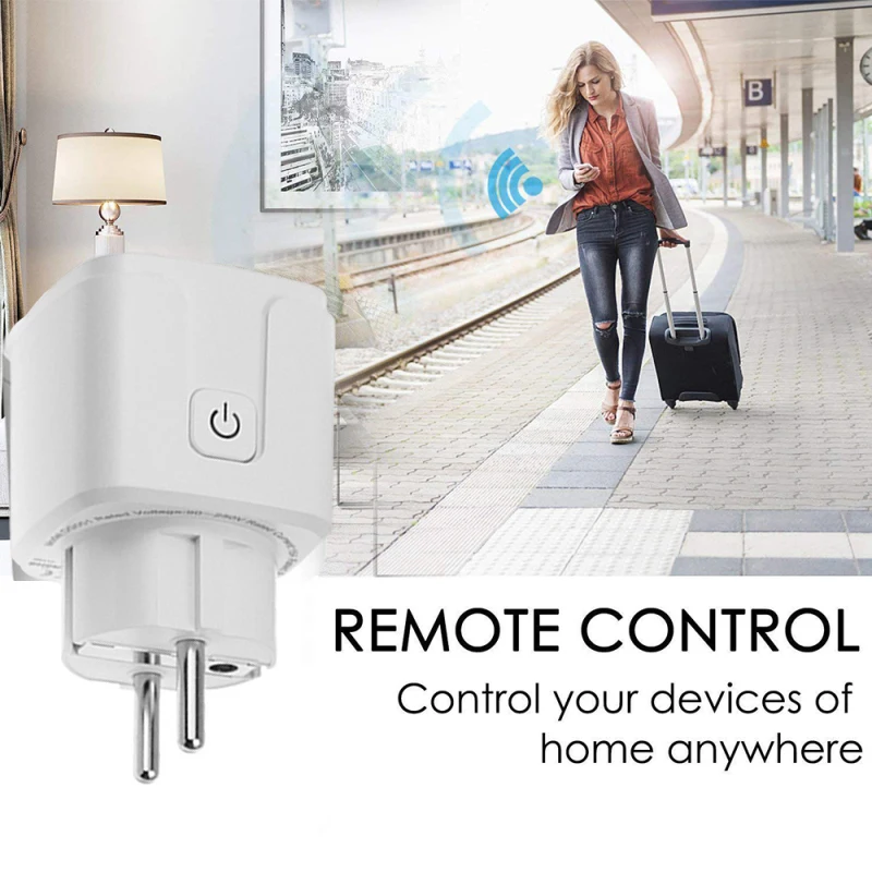 16A WIFI Smart Plug Socket Power Monitor EU Control Timing Wireless Outlet Voice Intelligent For Alexa | Электроника