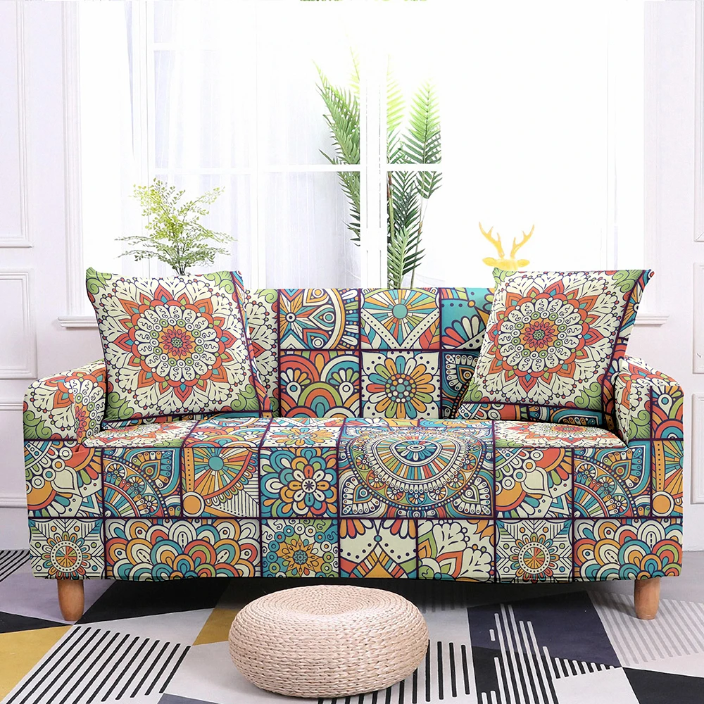 Boho диванных чехлов Мандала Печатный для Гостиная эластичный стрейч чехол