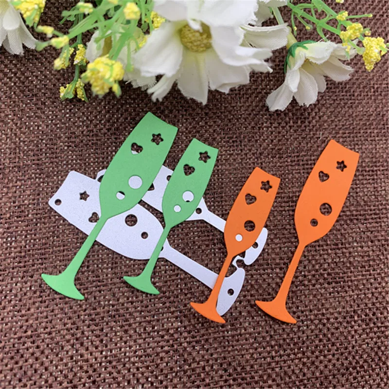 Металлические трафареты для высечки Винных Бокалов кружева карточки сделай сам