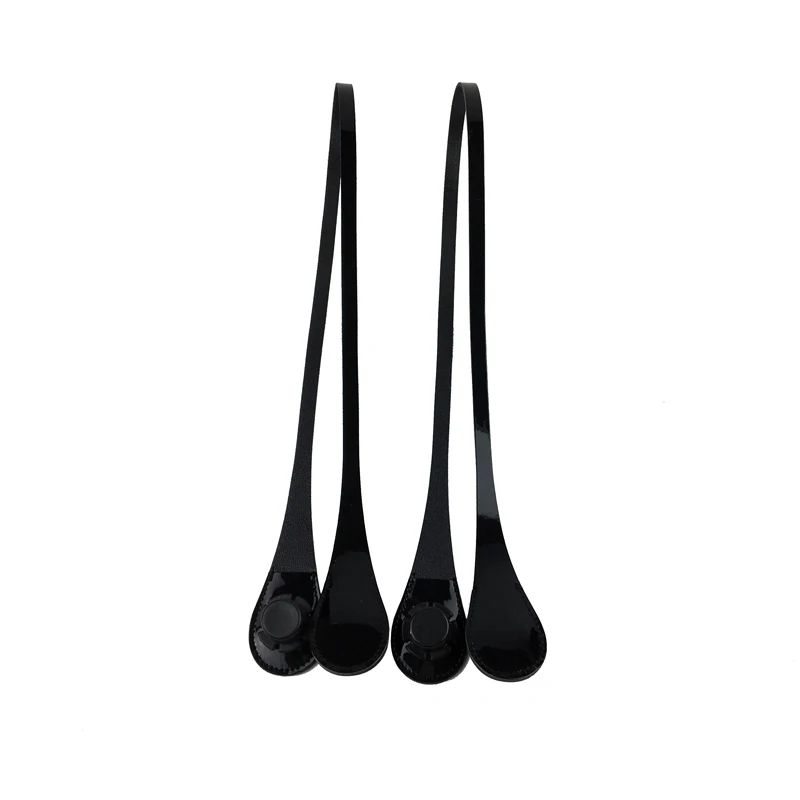 1 пара черная 85 см плоская искусственная кожа с ручками на ремешках для