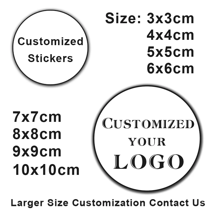 100PCS 3 10cm Custom LOGO Wedding Sticker Personalized Design Your Label Candy Gift Box Birthday Party Seal Sticker Self adhesiv