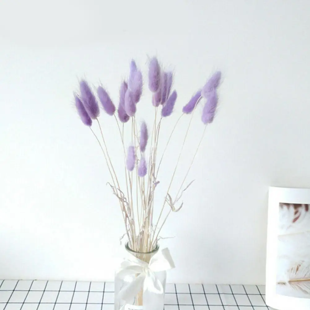 

30Pcs/1bunch Natural Dried Flowers Rabbit Tail Grass Artificial Flowers Colorful Fake Bunny Tails Bouquet Wedding And Home Decor