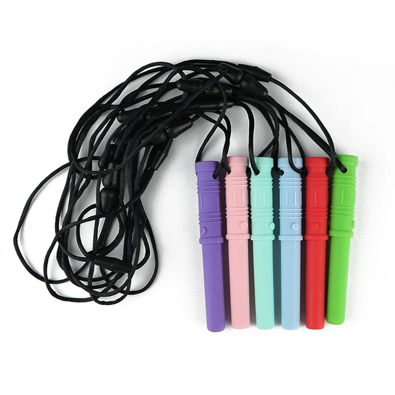 

6Pcs Teeth Pendant Chew Necklace Baby Teether Children Kids Biting Sensory Toys XX9E