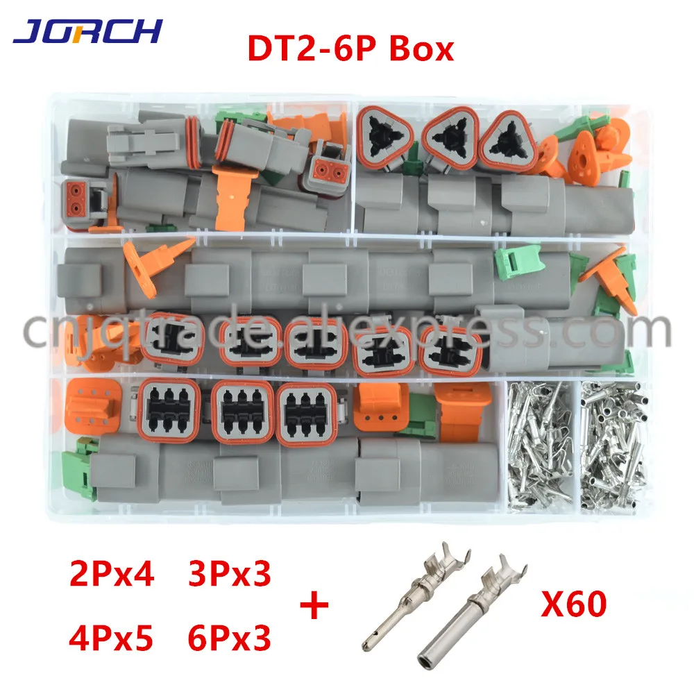 Deutsch DT series Waterproof Wire Connector Kit DT06-2S DT04-2P  DT06-3S DT04-3P Automotive Sealed Plug  DT connector with box
