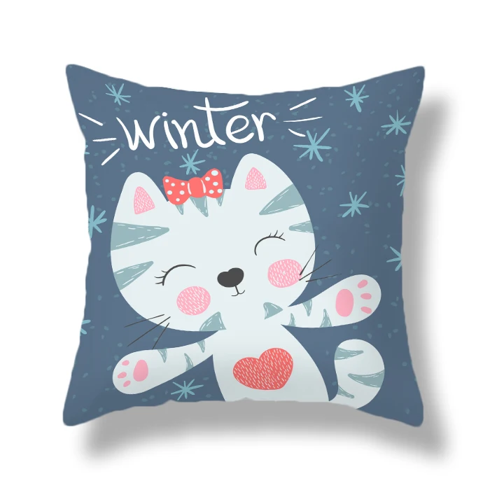 Наволочка для подушки с мультяшным принтом мягкая плюшевая квадратная наволочка