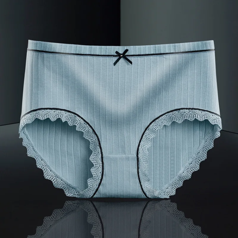 Женские хлопковые трусики сексуальные кружевные бантики бесшовное женское