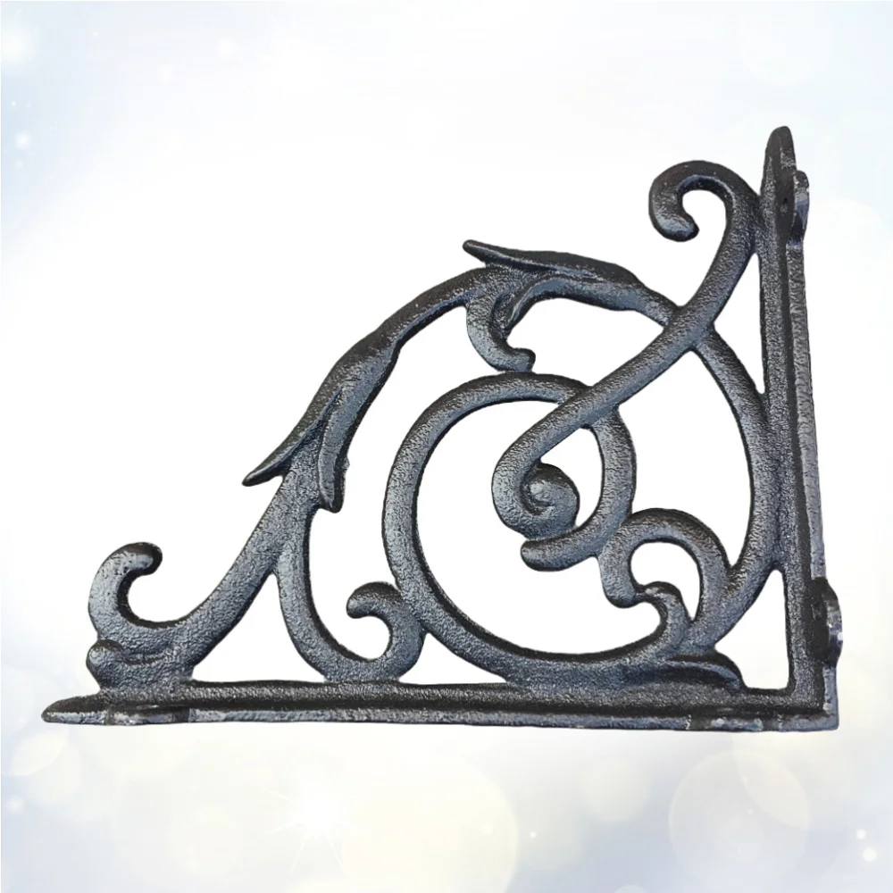 

1 Pair Antique Style Cast Iron Brackets Durable Useful Delicate Rustic Shelf Bracket for Home Room